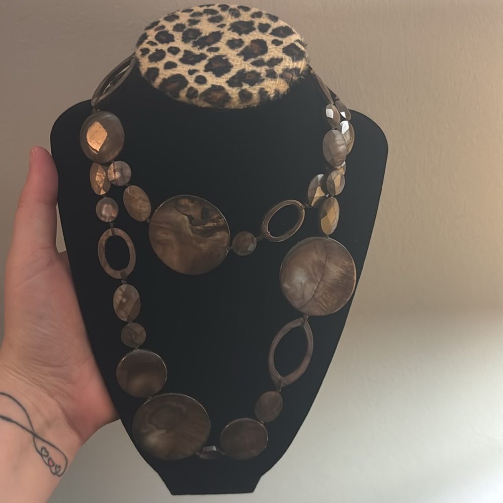 Stella & Dot brown beaded necklace